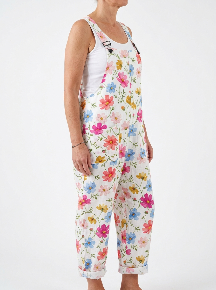 Comfortable Printed Overalls