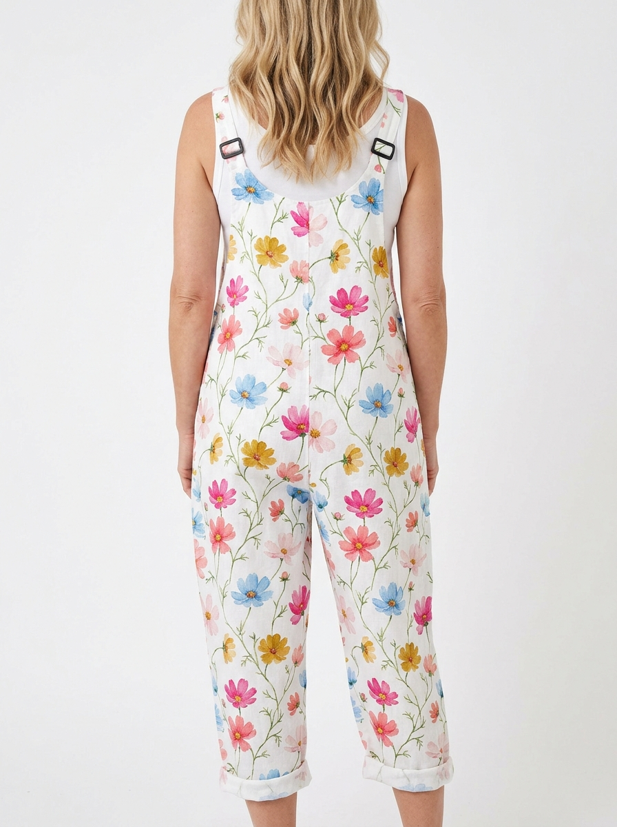Comfortable Printed Overalls