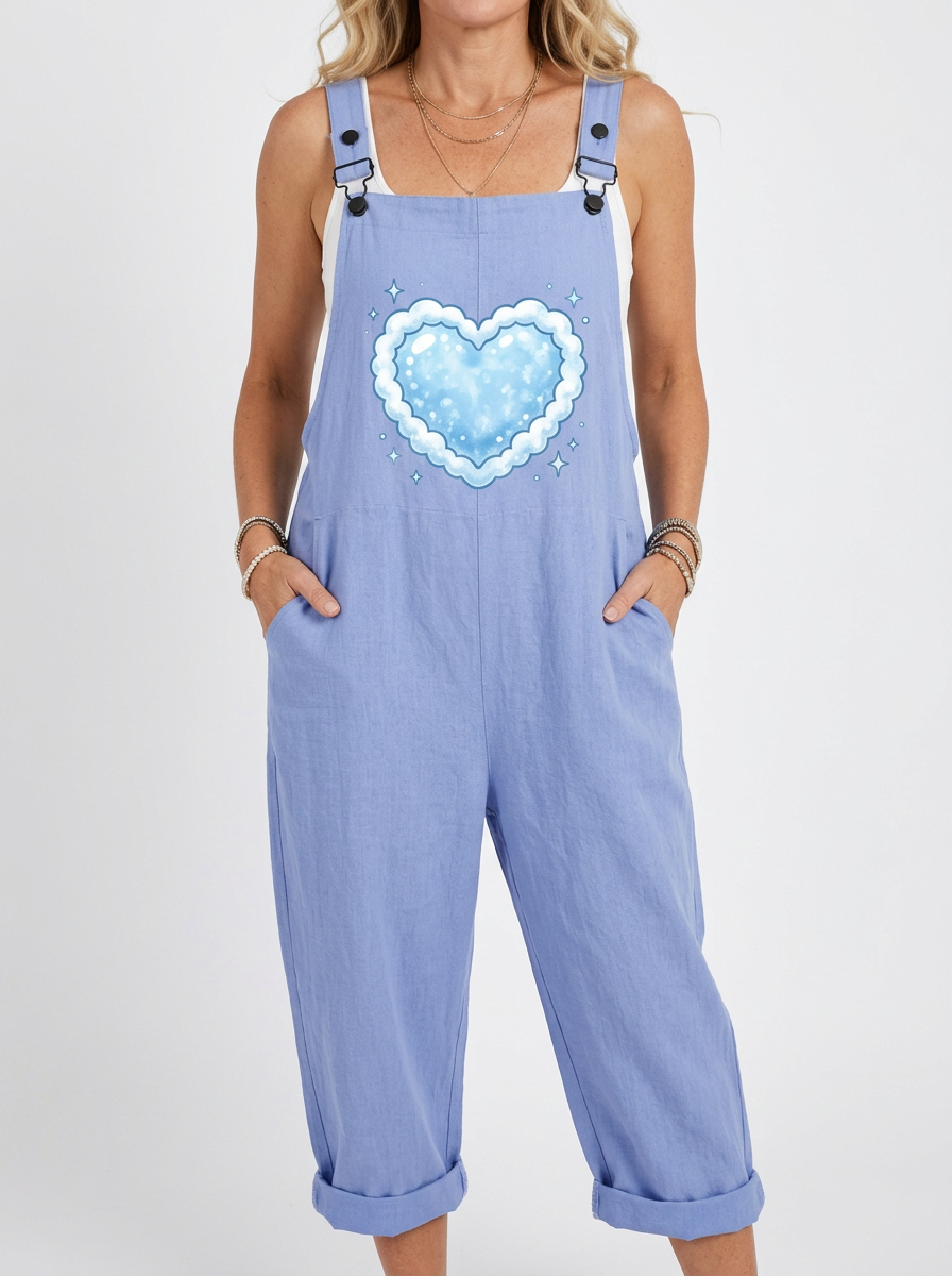 Comfortable Printed Overalls