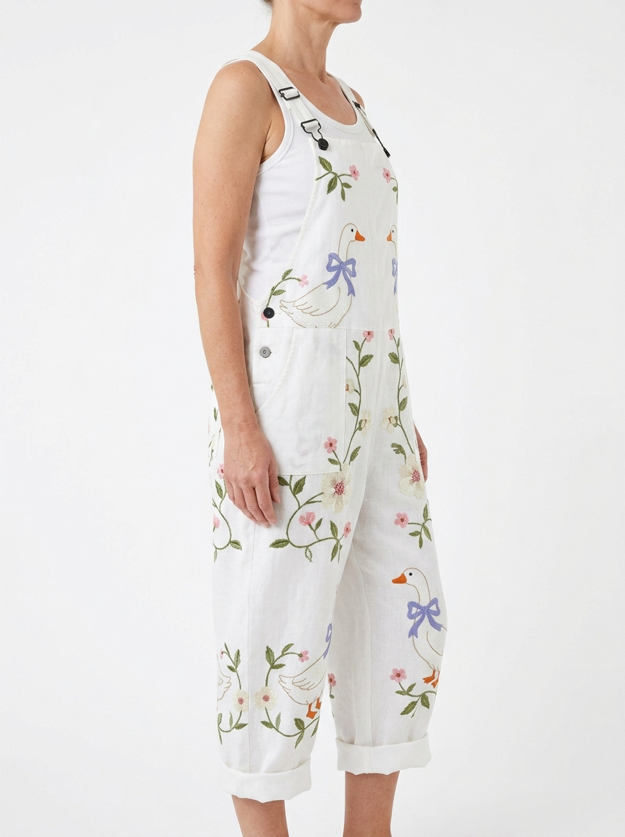 Comfortable Printed Overalls
