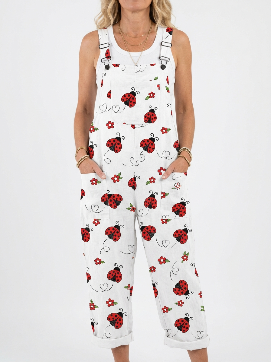 Comfortable Printed Overalls