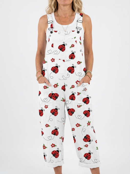 Comfortable Printed Overalls