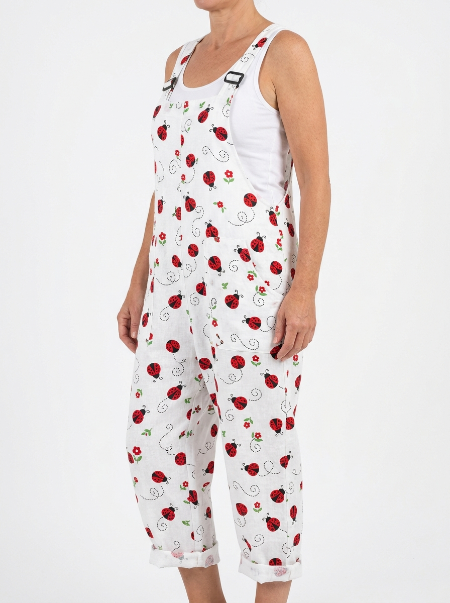 Comfortable Printed Overalls
