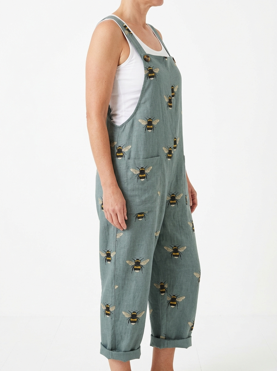 Comfortable Printed Overalls
