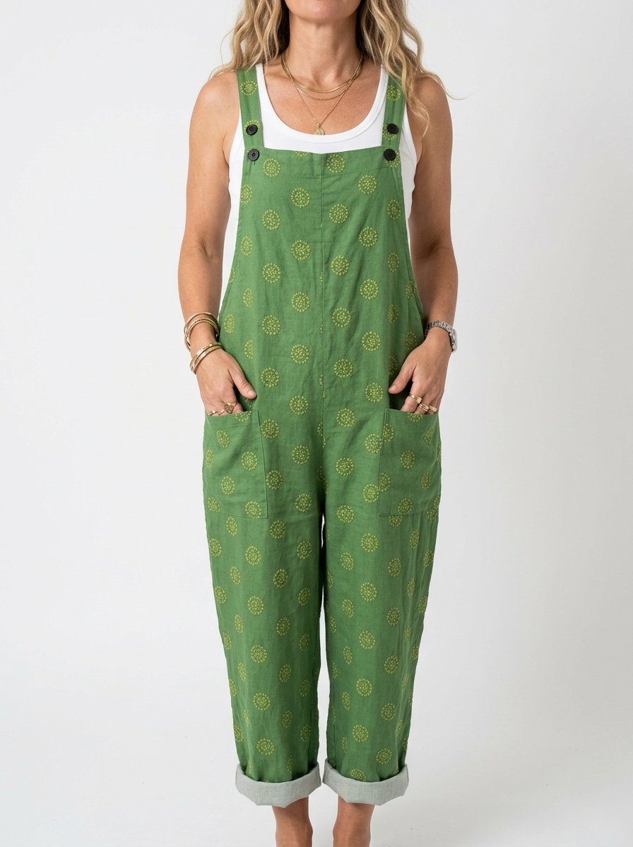 Comfortable Printed Overalls