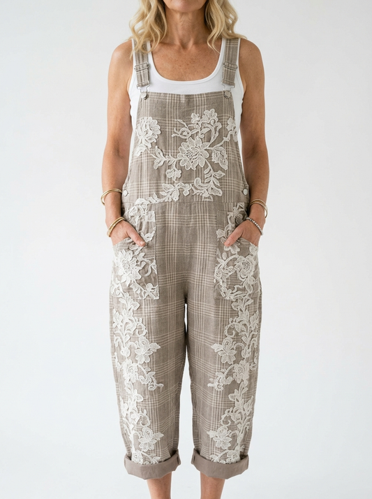 Comfortable Printed Overalls