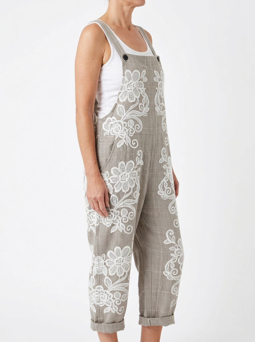 Comfortable Printed Overalls