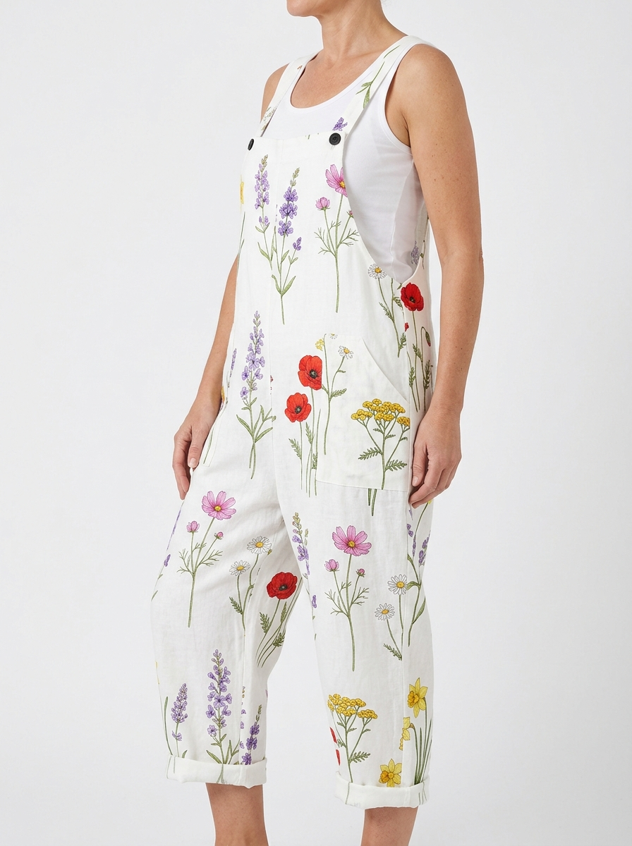 Comfortable Printed Overalls