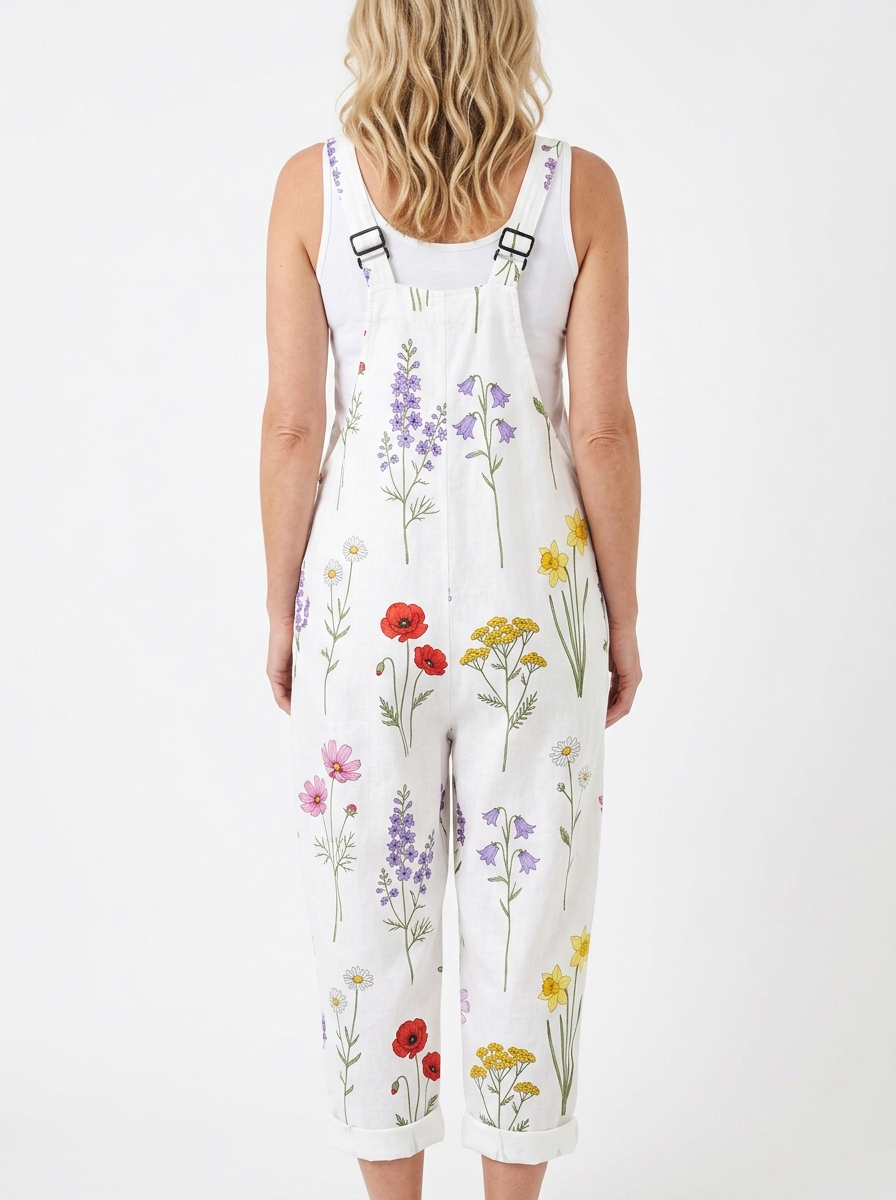 Comfortable Printed Overalls
