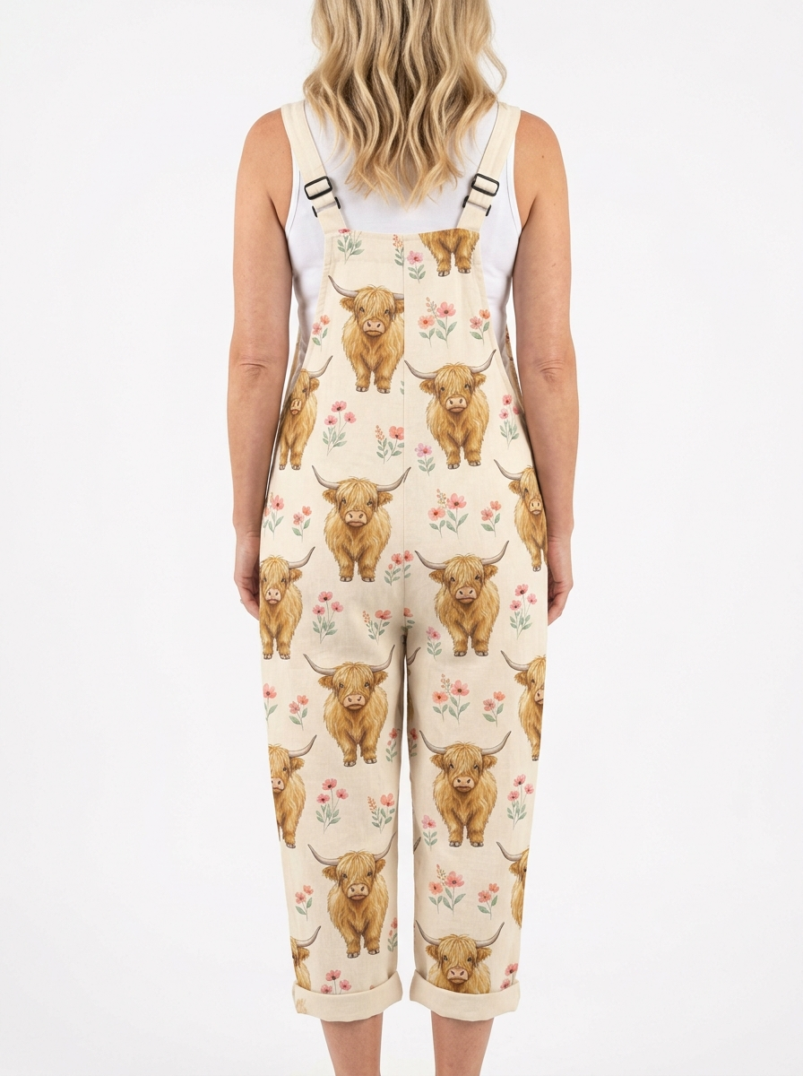 Comfortable Printed Overalls