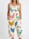 Comfortable Printed Overalls