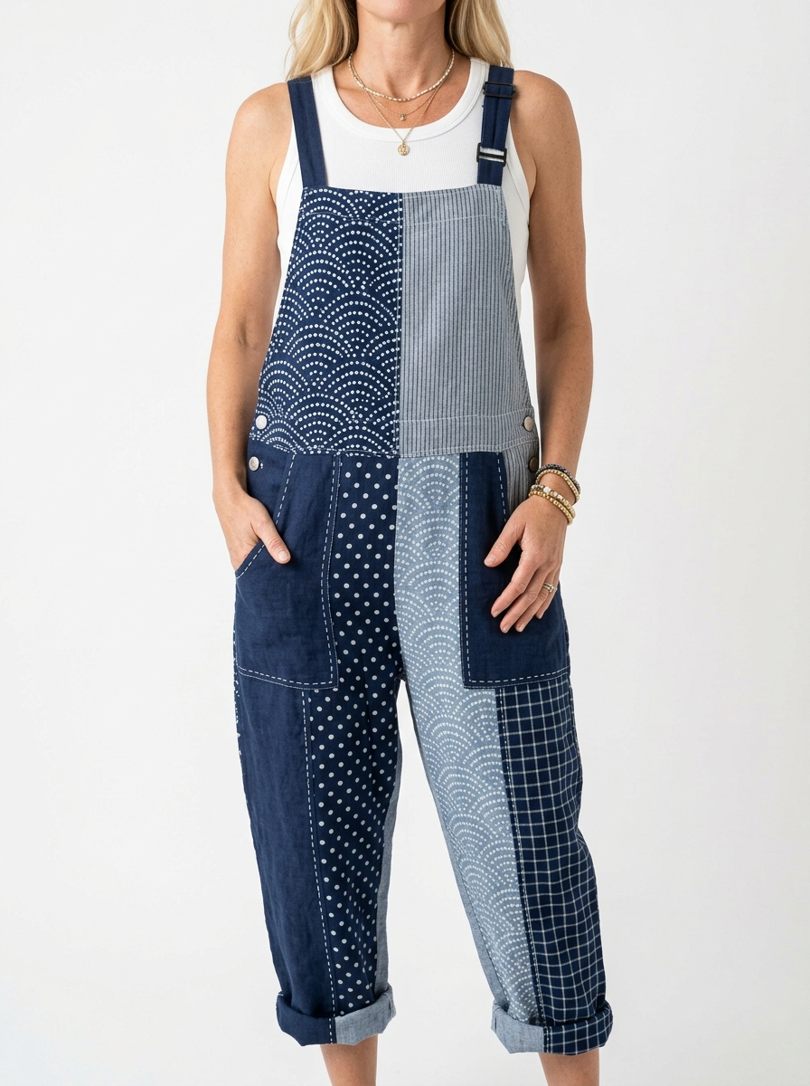 Comfortable Printed Overalls