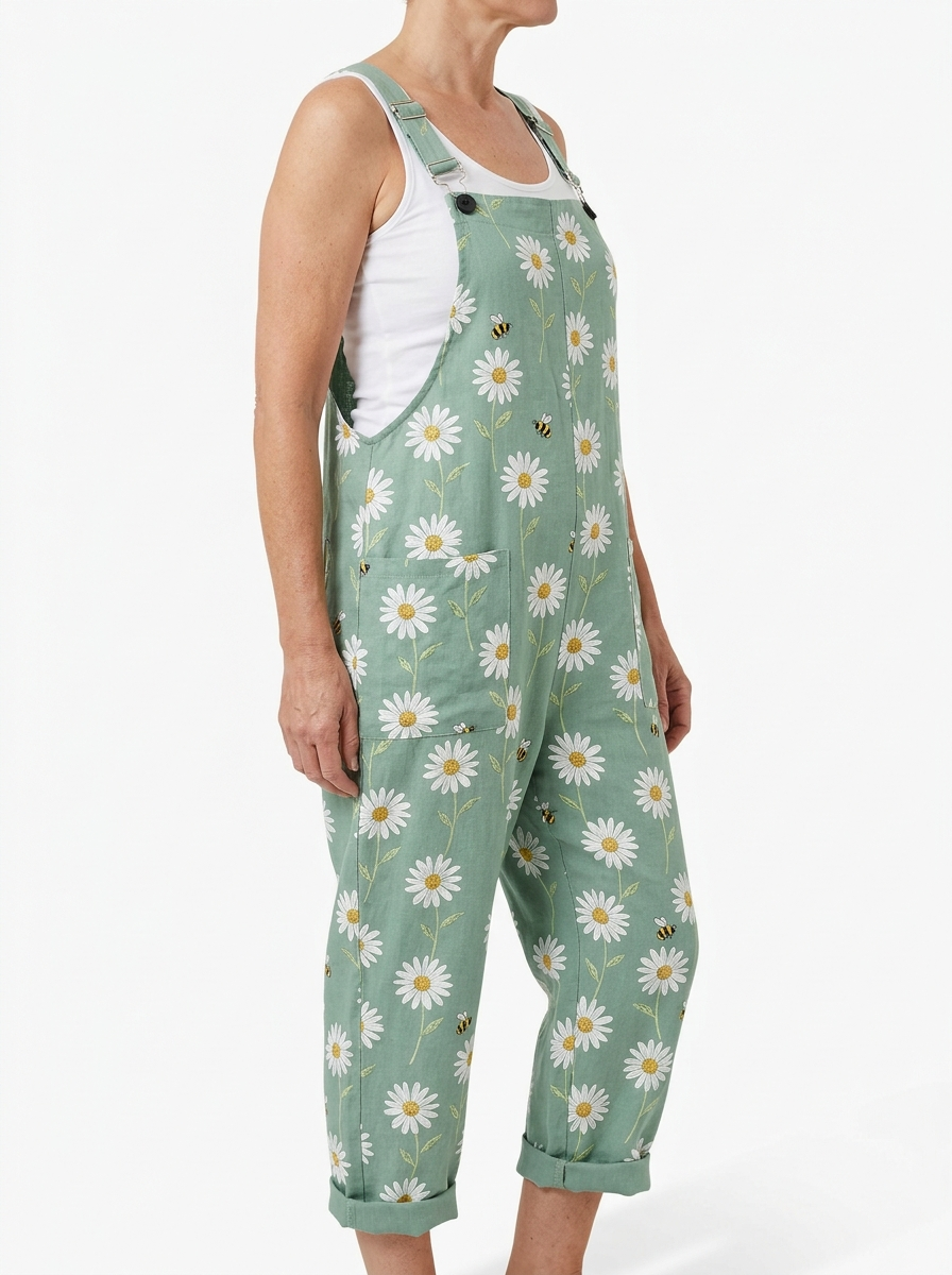 Comfortable Printed Overalls