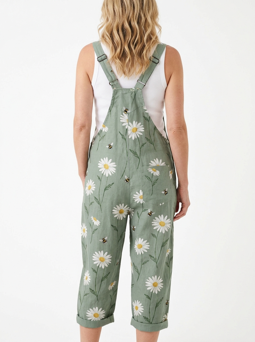 Comfortable Printed Overalls