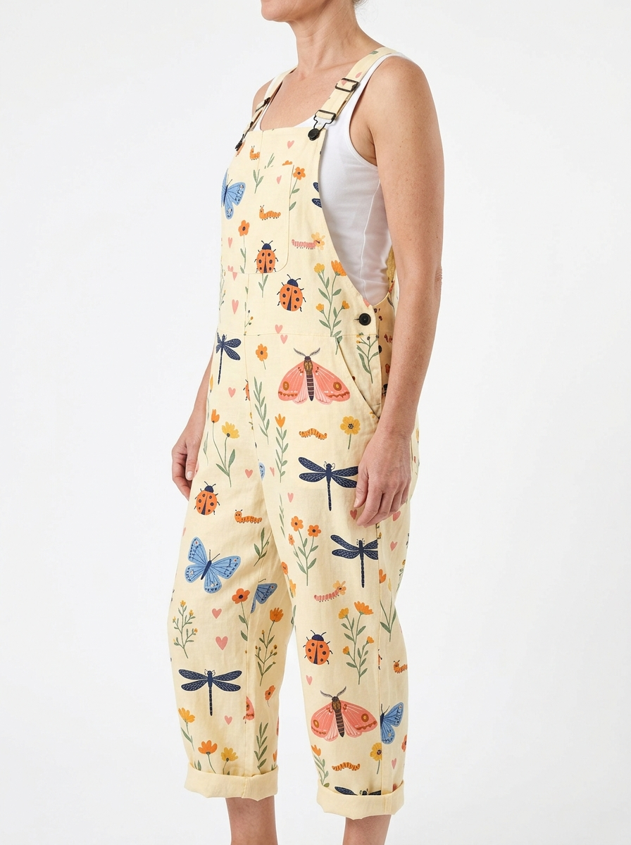 Comfortable Printed Overalls
