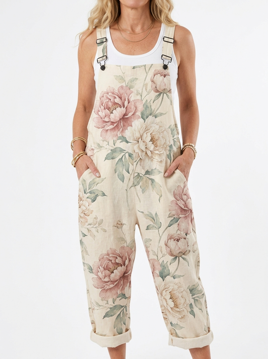 Comfortable Printed Overalls
