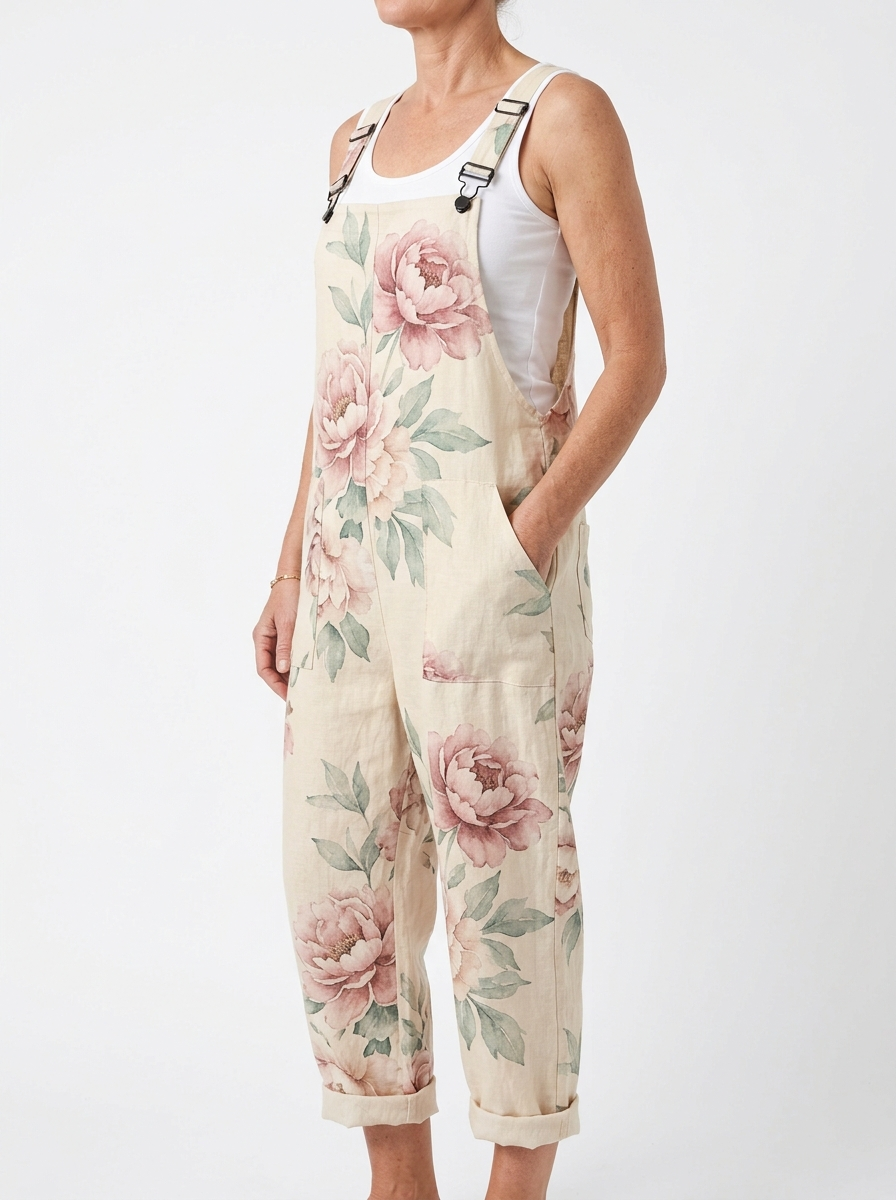 Comfortable Printed Overalls