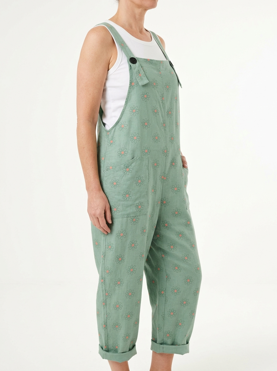 Comfortable Printed Overalls
