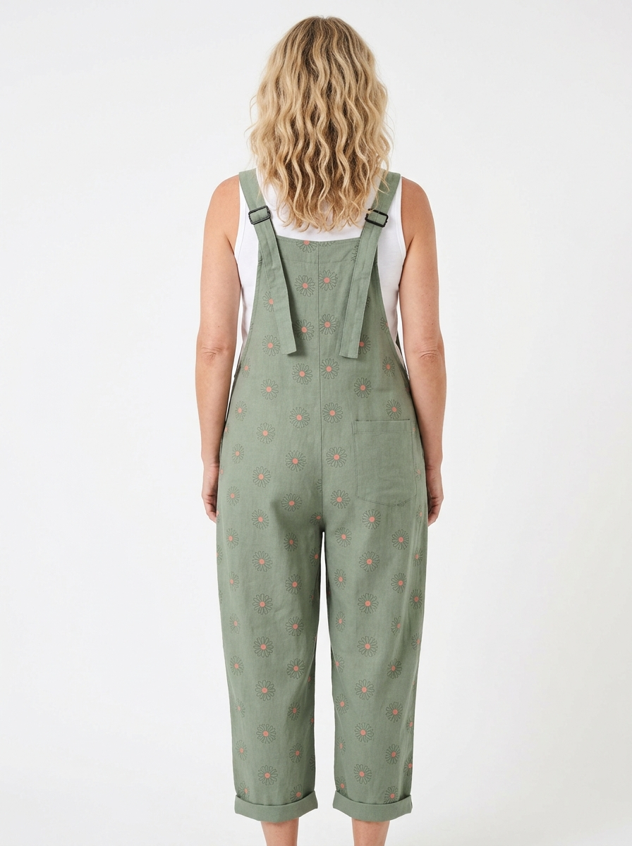 Comfortable Printed Overalls