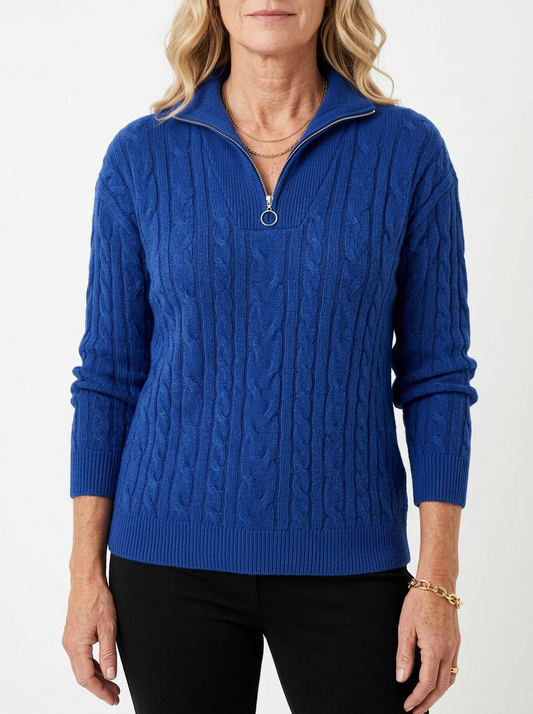 Willow | Classic Cable Zip Sweater
