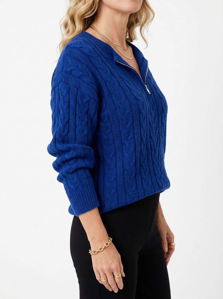 Willow | Classic Cable Zip Sweater