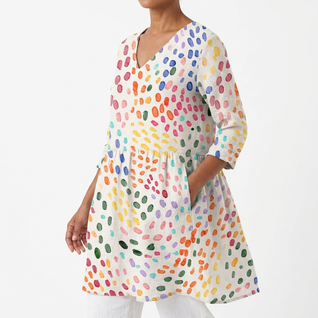 Pauline | Long Blouse with V-Neck