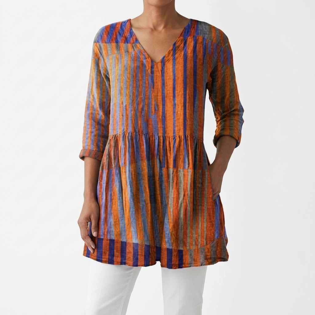 Nadia | Long Blouse with V-Neck