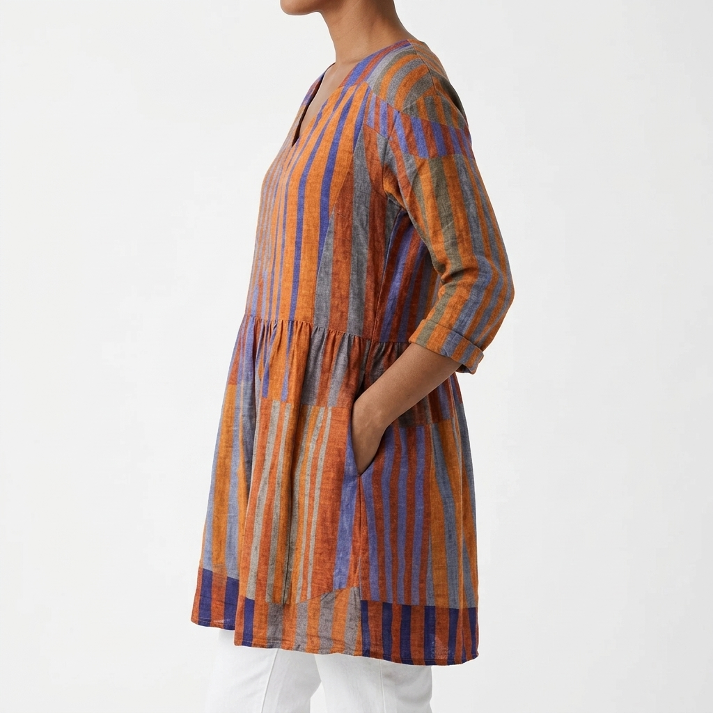 Nadia | Long Blouse with V-Neck