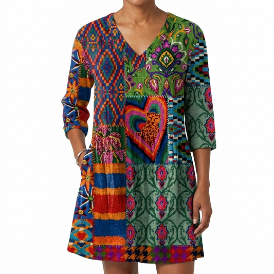 Delphine | Long Blouse with V-Neck