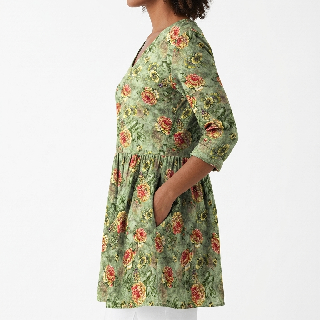 Sara | Long Blouse with V-Neck