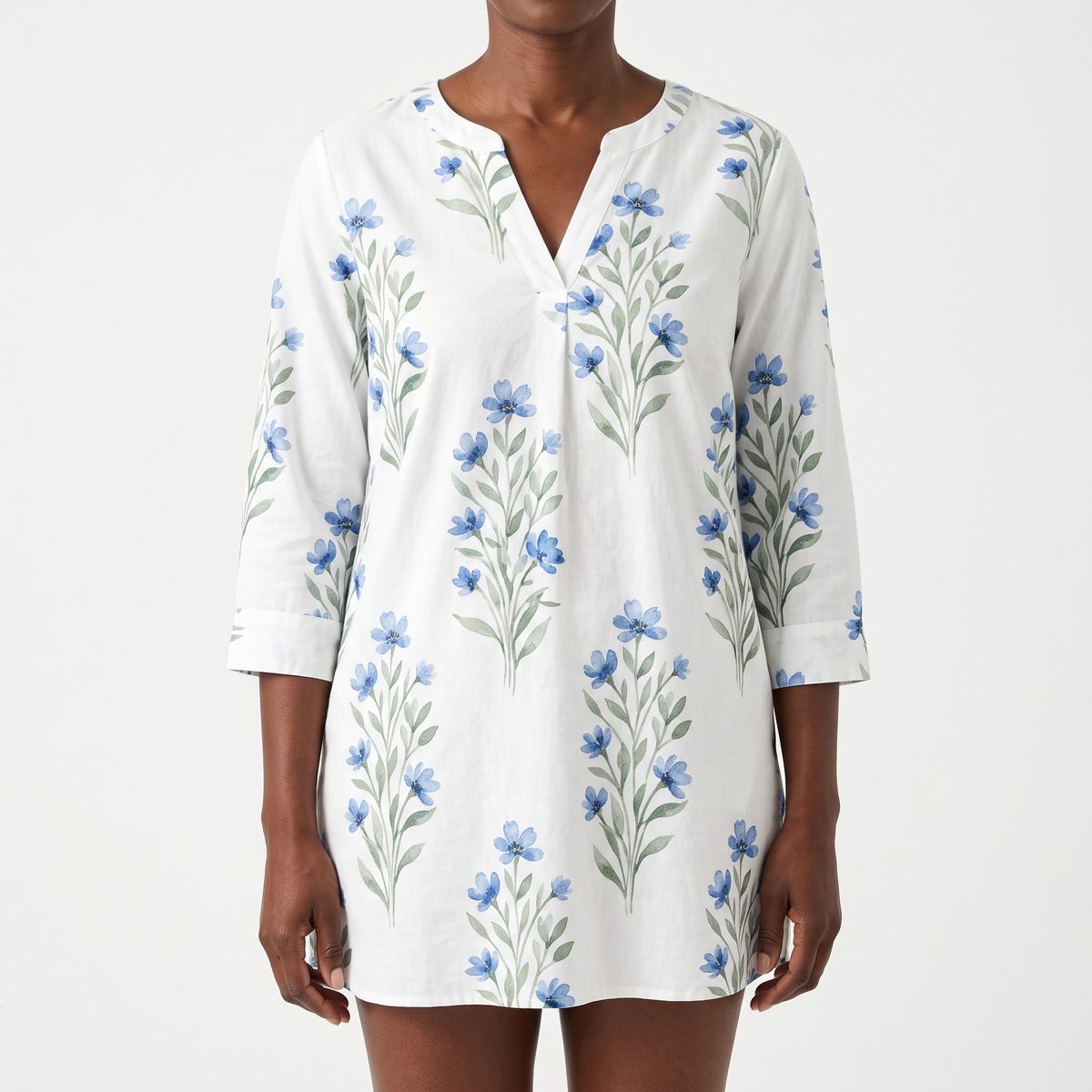 Jeanne | Long Blouse with V-Neck