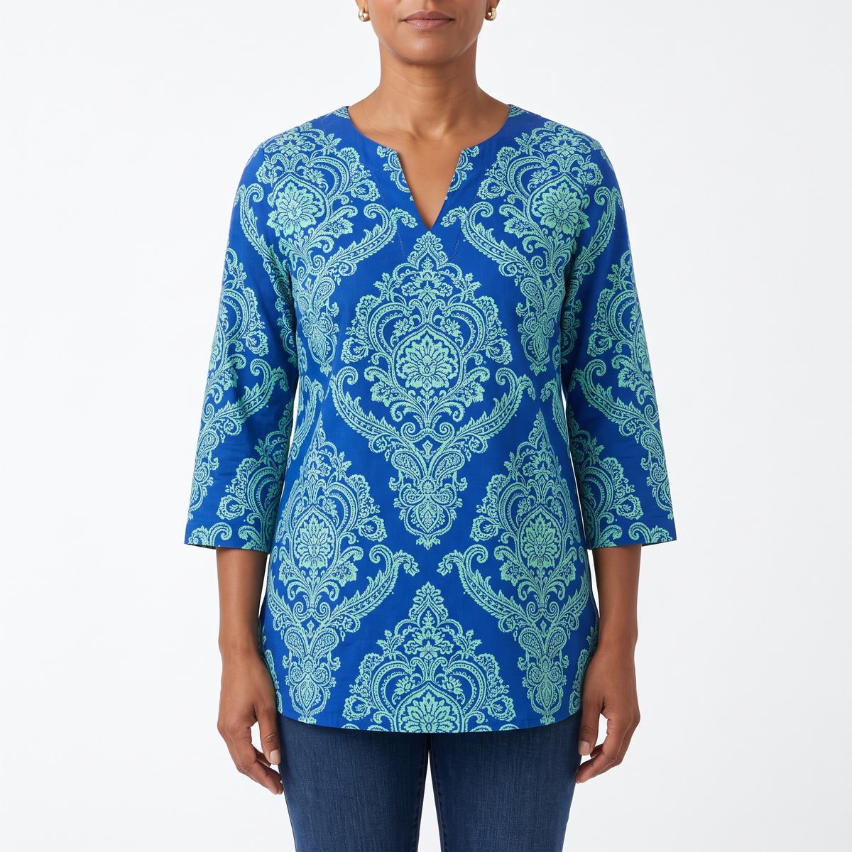 Ines | Long Blouse with V-Neck