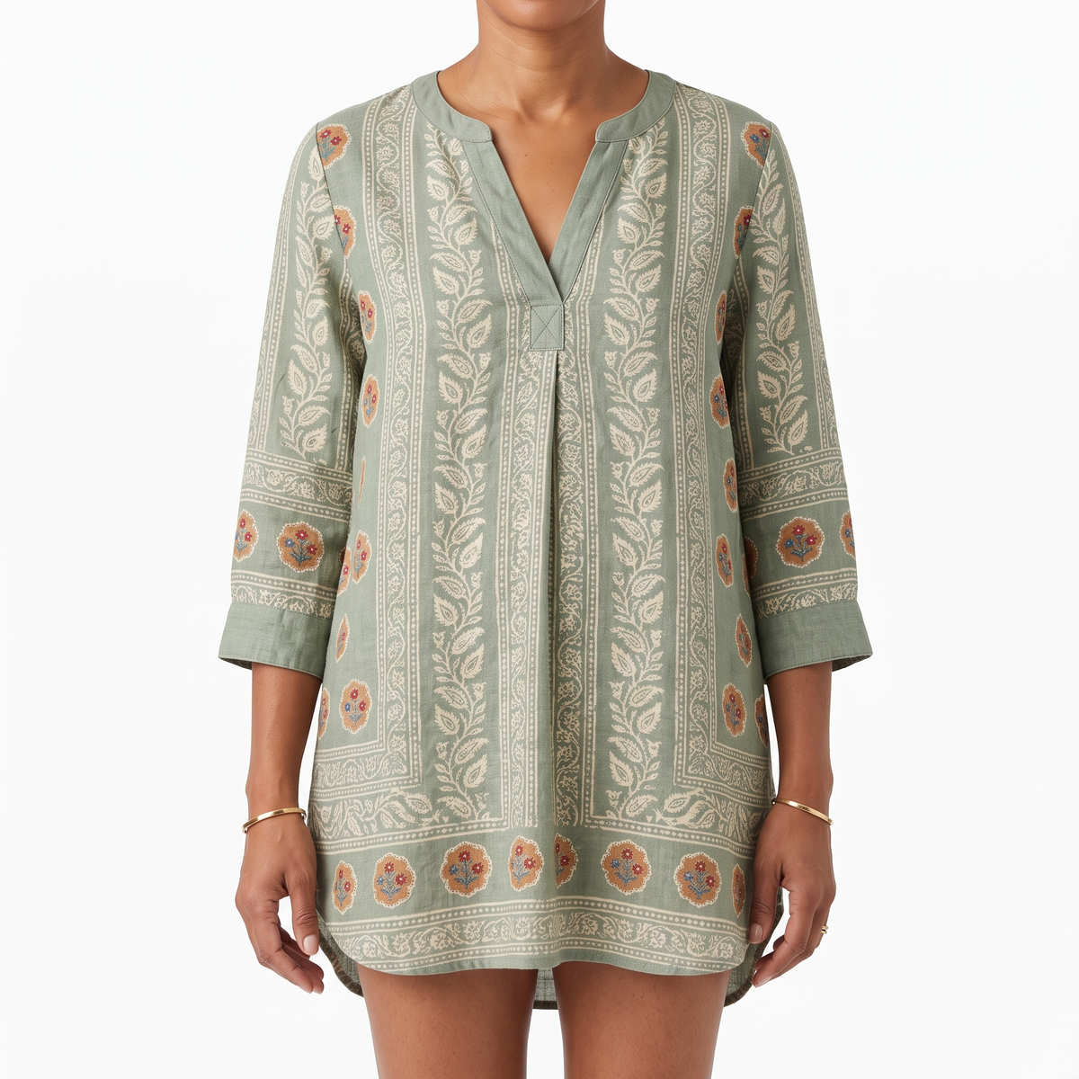 Elise | Long Blouse with V-Neck
