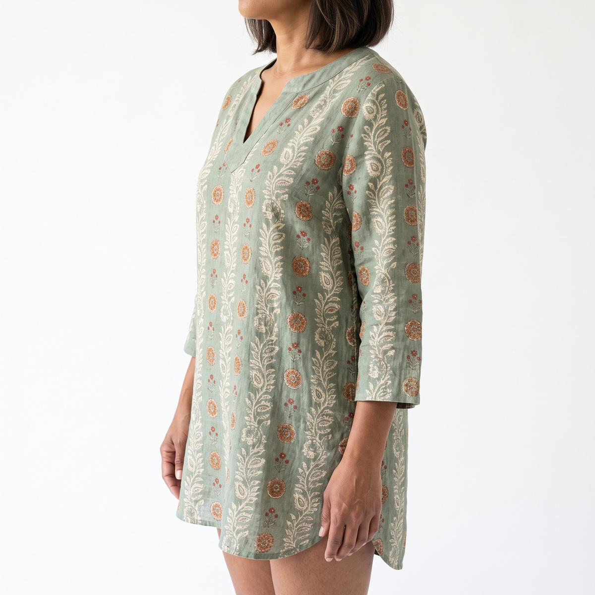 Elise | Long Blouse with V-Neck