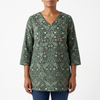 Julie | Long Blouse with V-Neck