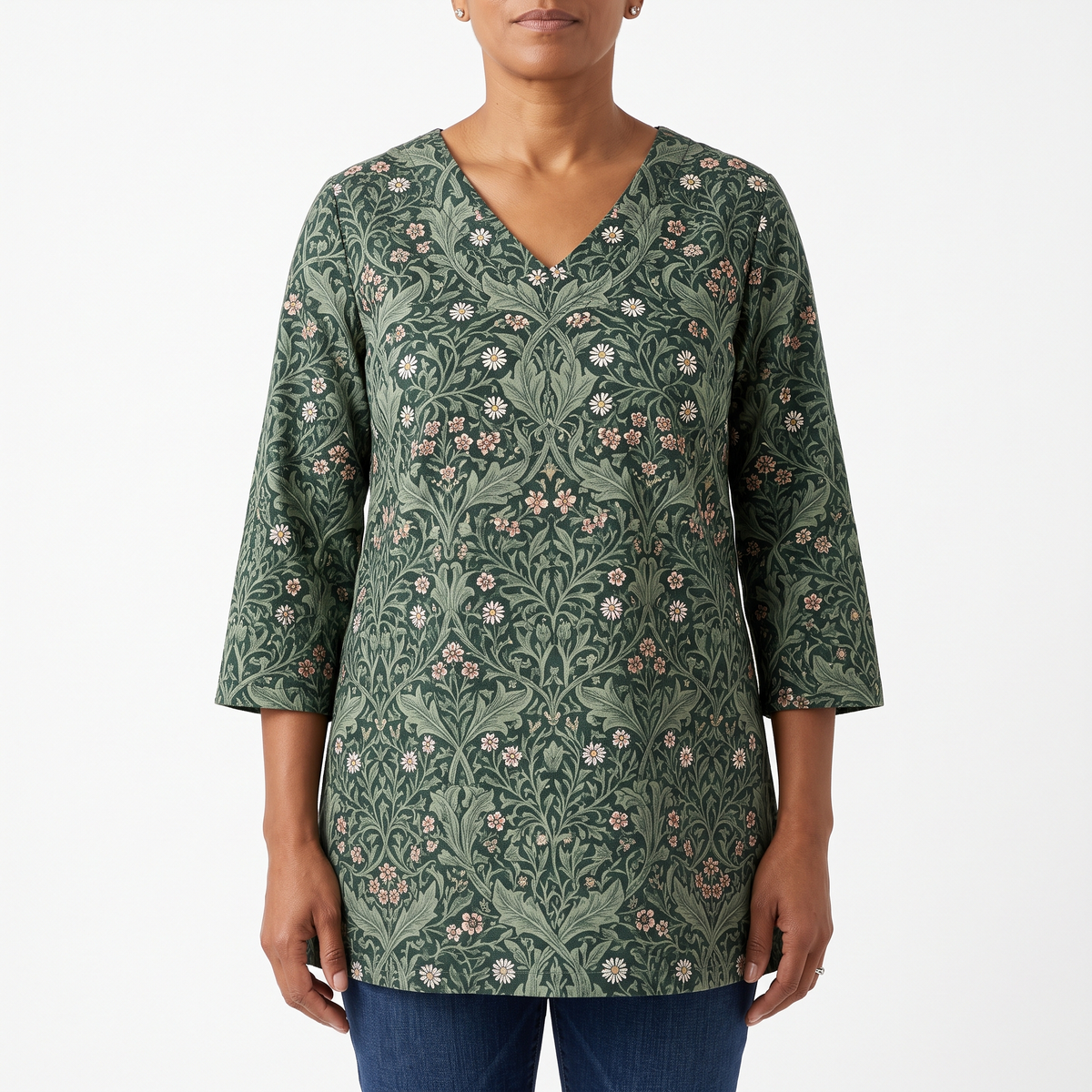 Julie | Long Blouse with V-Neck