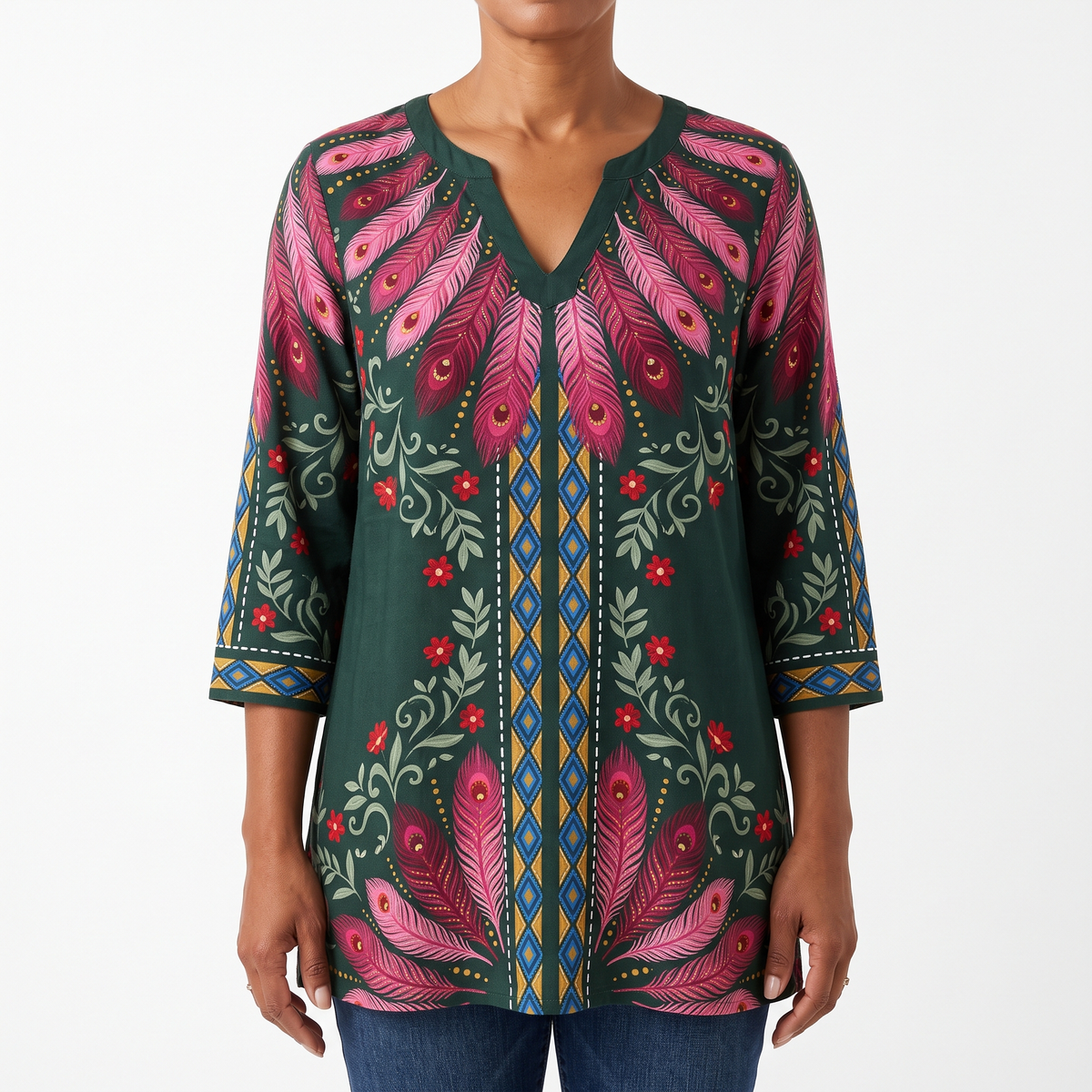 Manon | Long Blouse with V-Neck