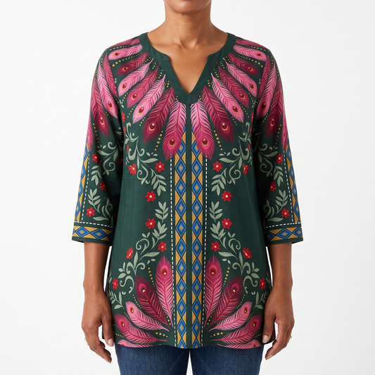 Manon | Long Blouse with V-Neck