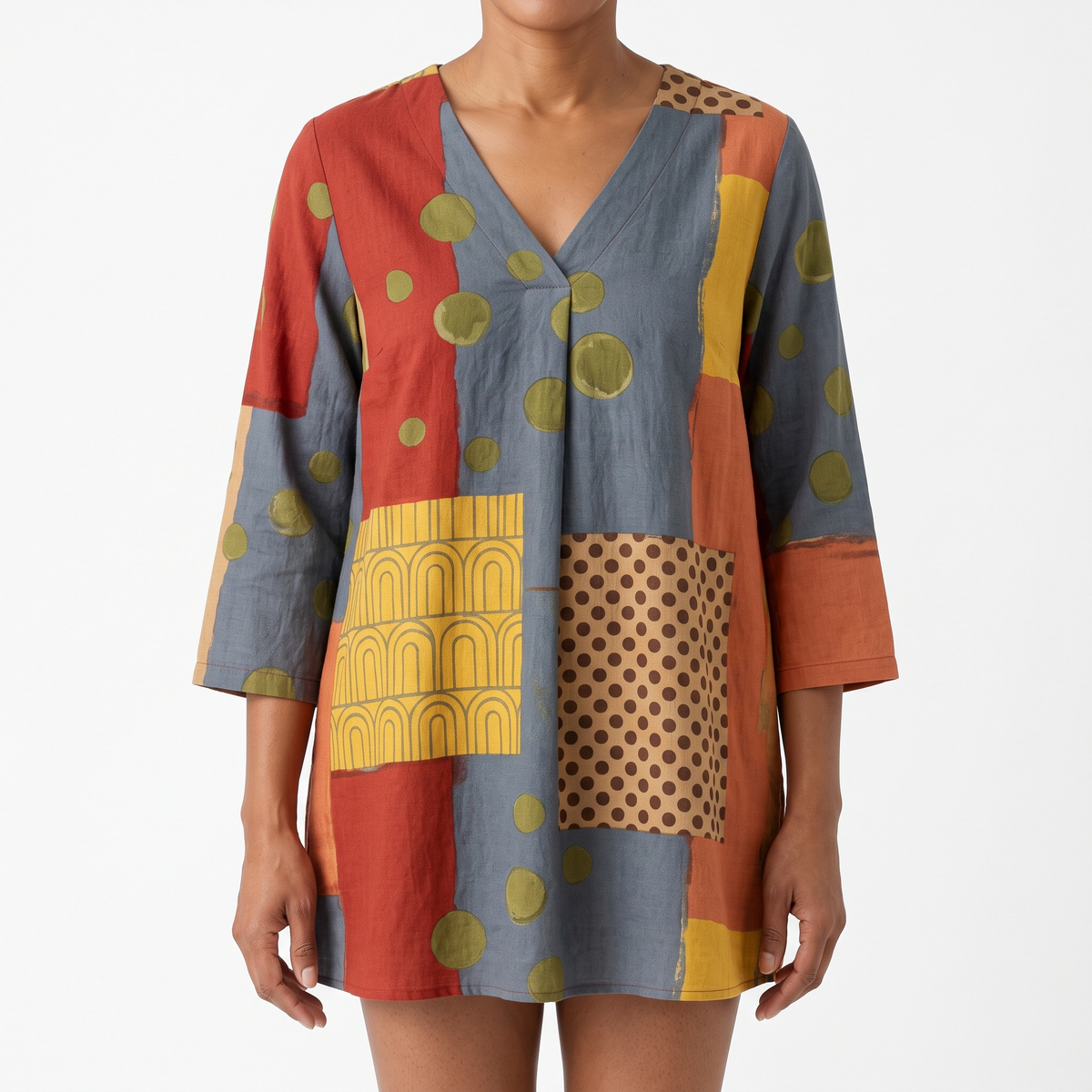Lucie | Long Blouse with V-Neck