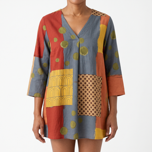 Lucie | Long Blouse with V-Neck
