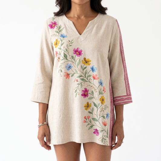 Clara | Long Blouse with V-Neck