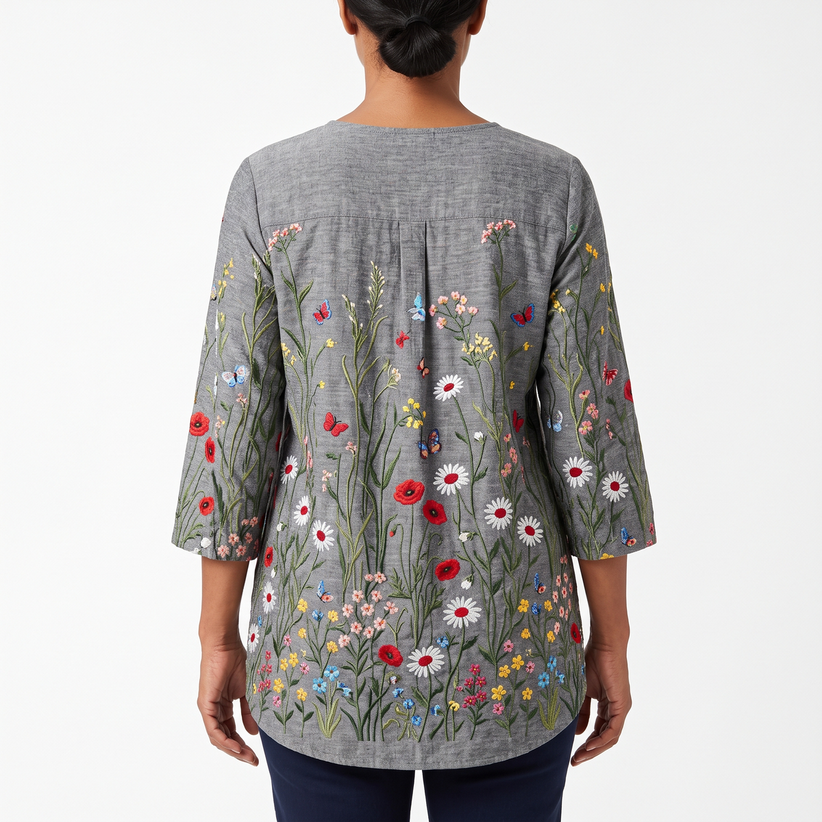 Amelie | Long Blouse with V-Neck