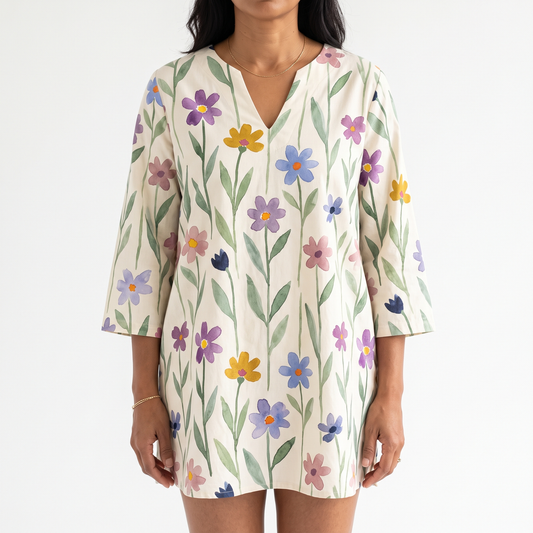 Louise | Long Blouse with V-Neck