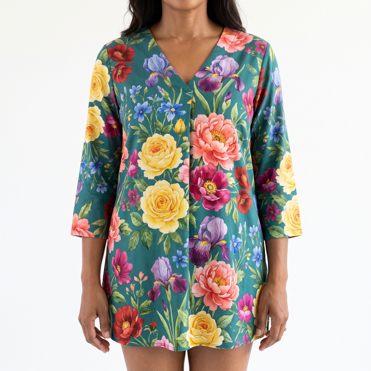 Nora | Long Blouse with V-Neck