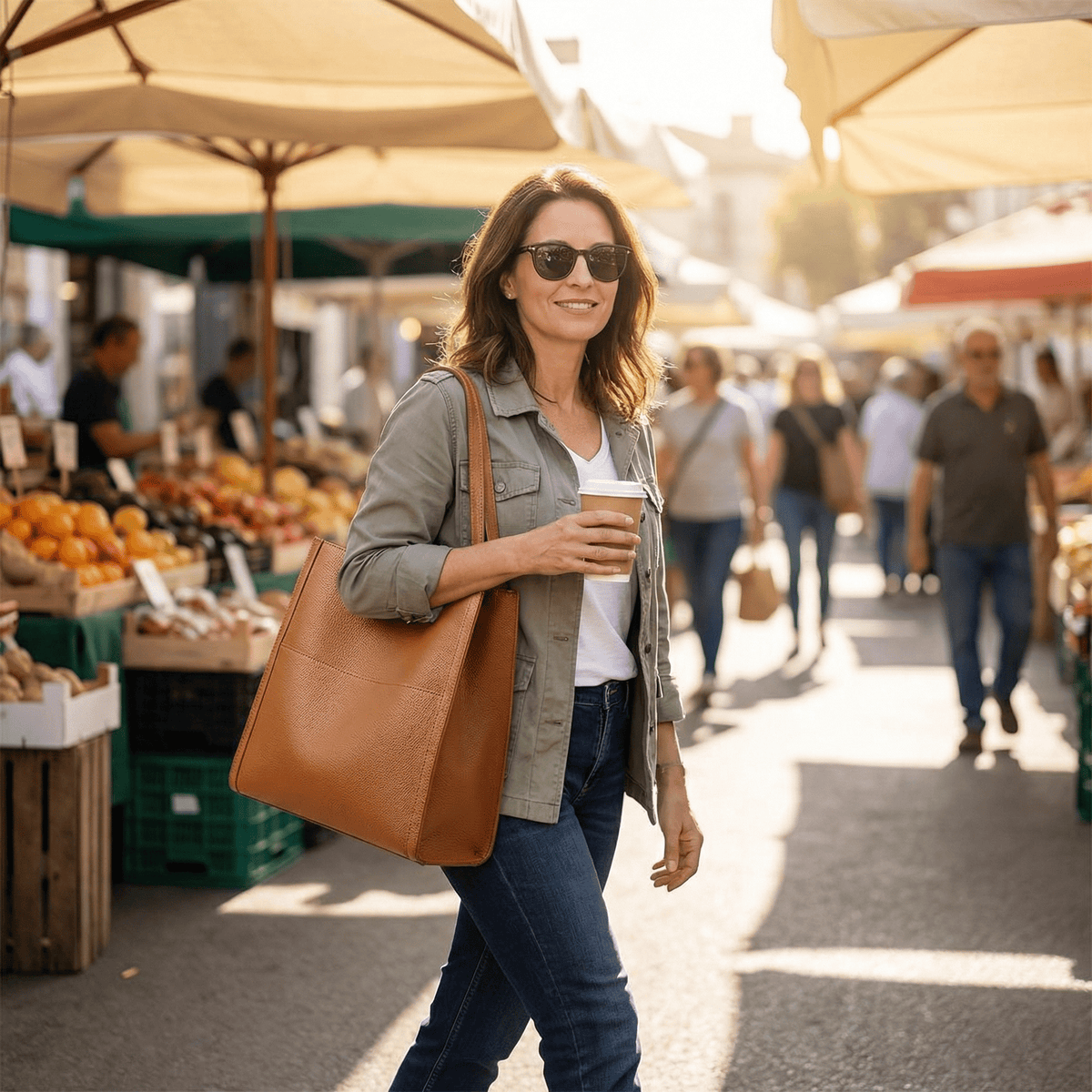 Solenne – Soft Leather Shoulder Tote