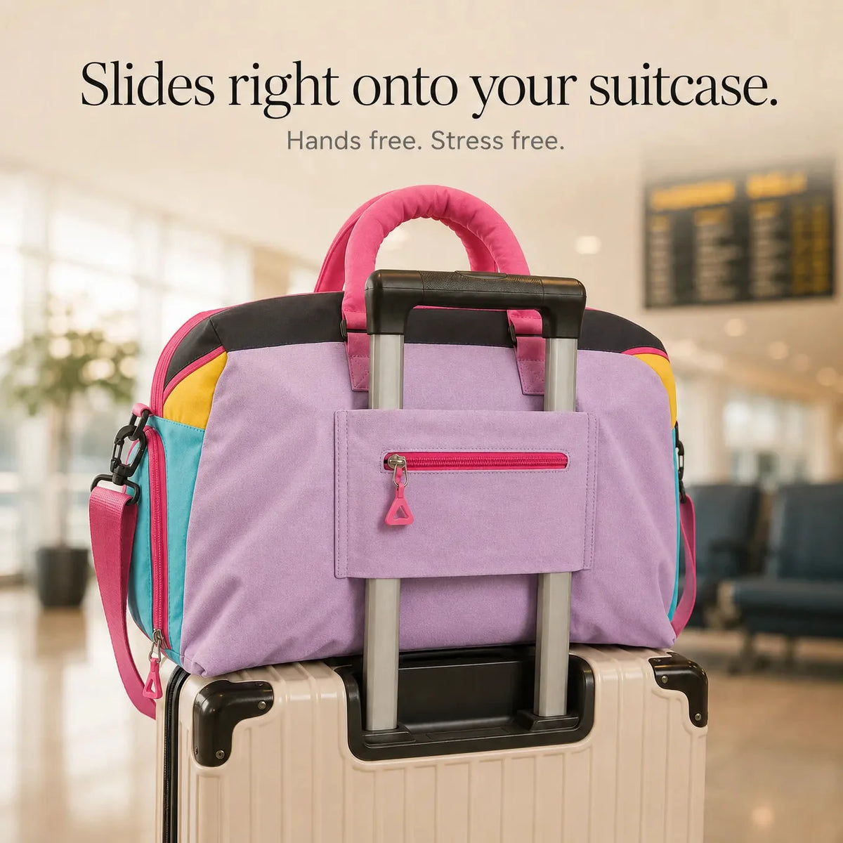 Solara – Color Block Weekend Bag with Crossbody Strap
